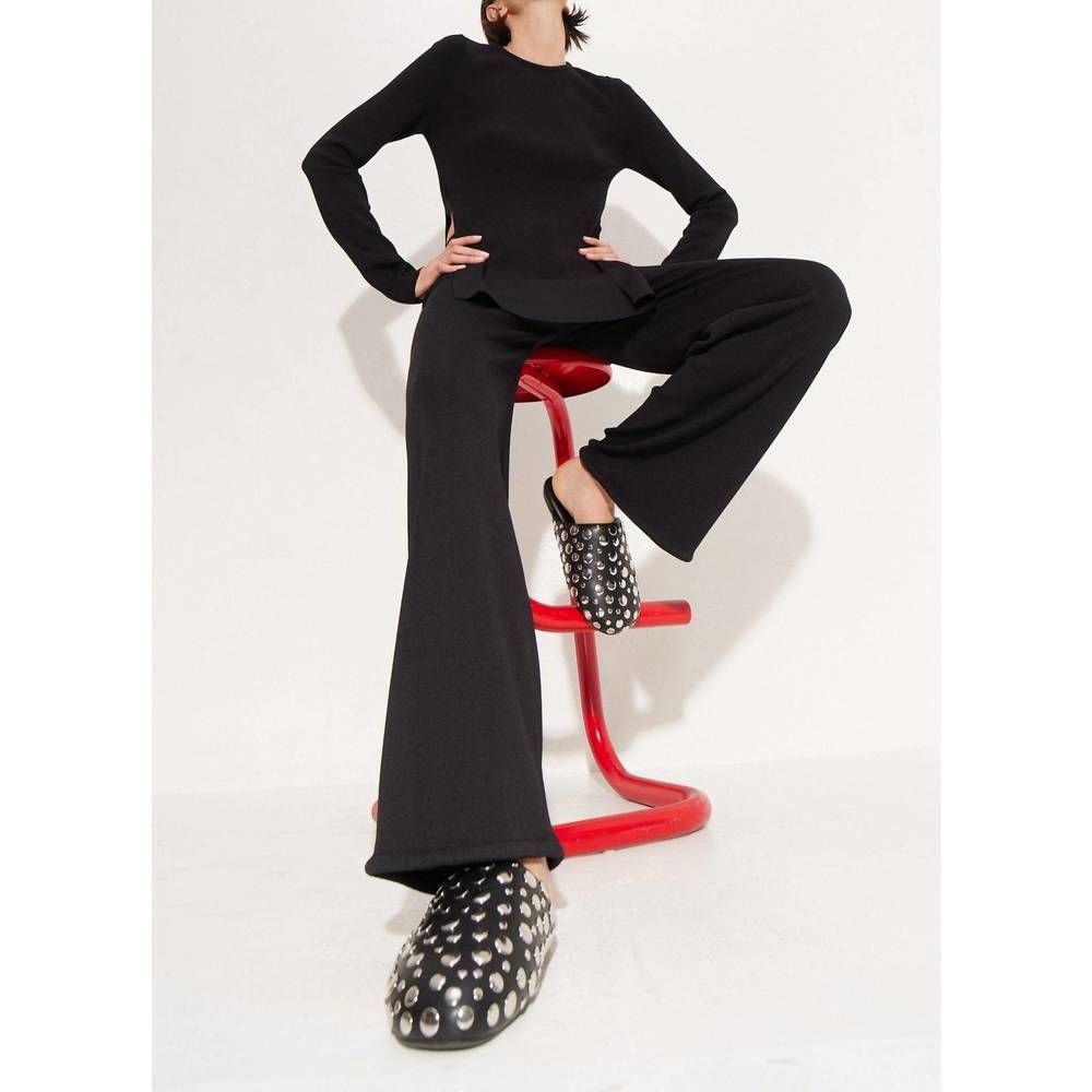 NEW SIMON MILLER women's studded bubble slipper shoe in black/silver - Picture 2 of 2